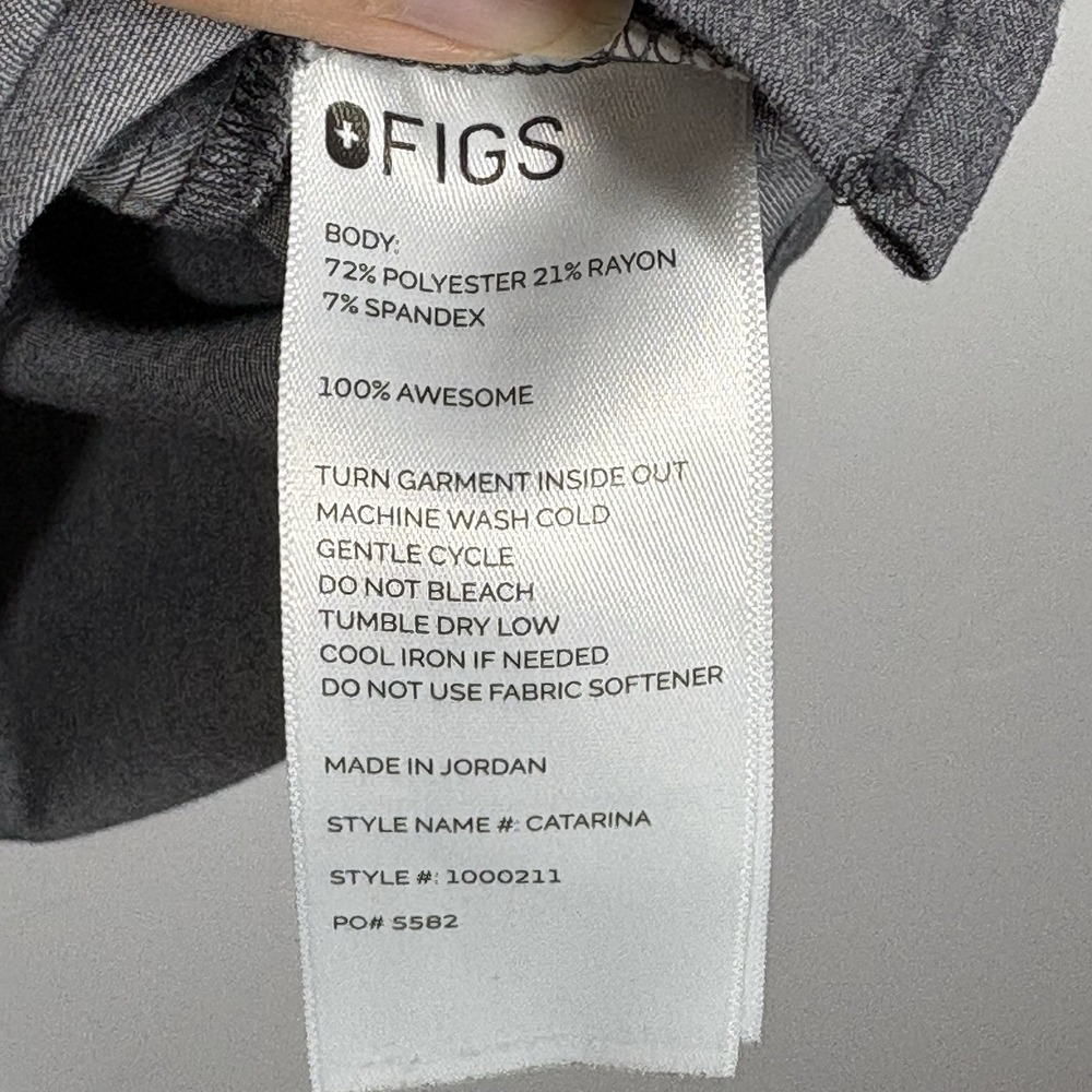 FIGS Womens Catarina One Pocket Scrub Top Size XL Graphite Gray Nurse Medical - Picture 5 of 8